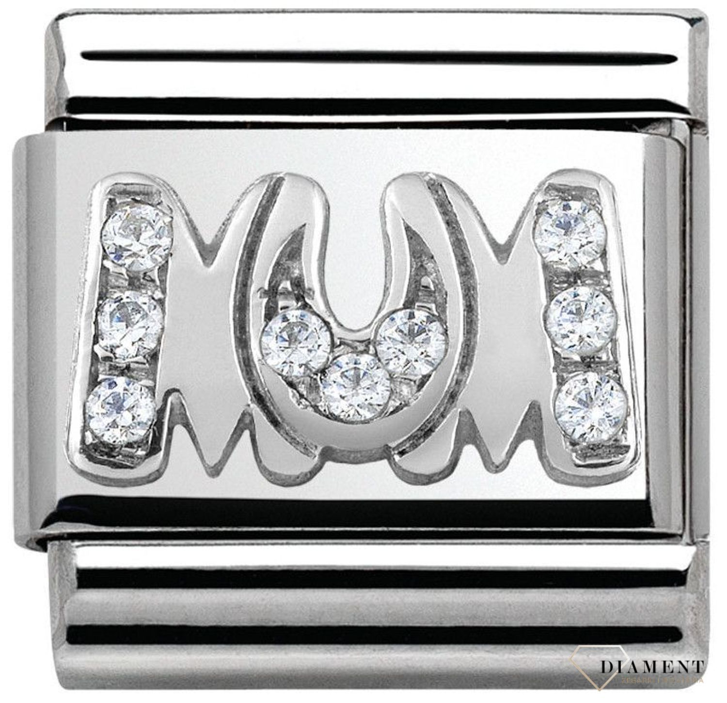 Nomination Link 925 zawieszka srebro 'Mama z cyrkoniami' 330316 08 biżuteria nominatio nomination zawieszki nomination baza.jpg